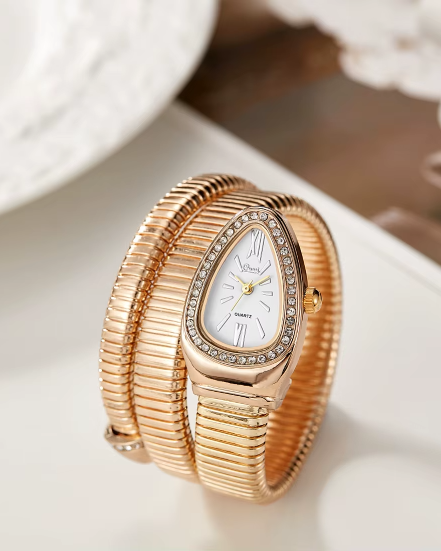 Armbanduhr mit Schlangenmuster – Eleganz neu definiert