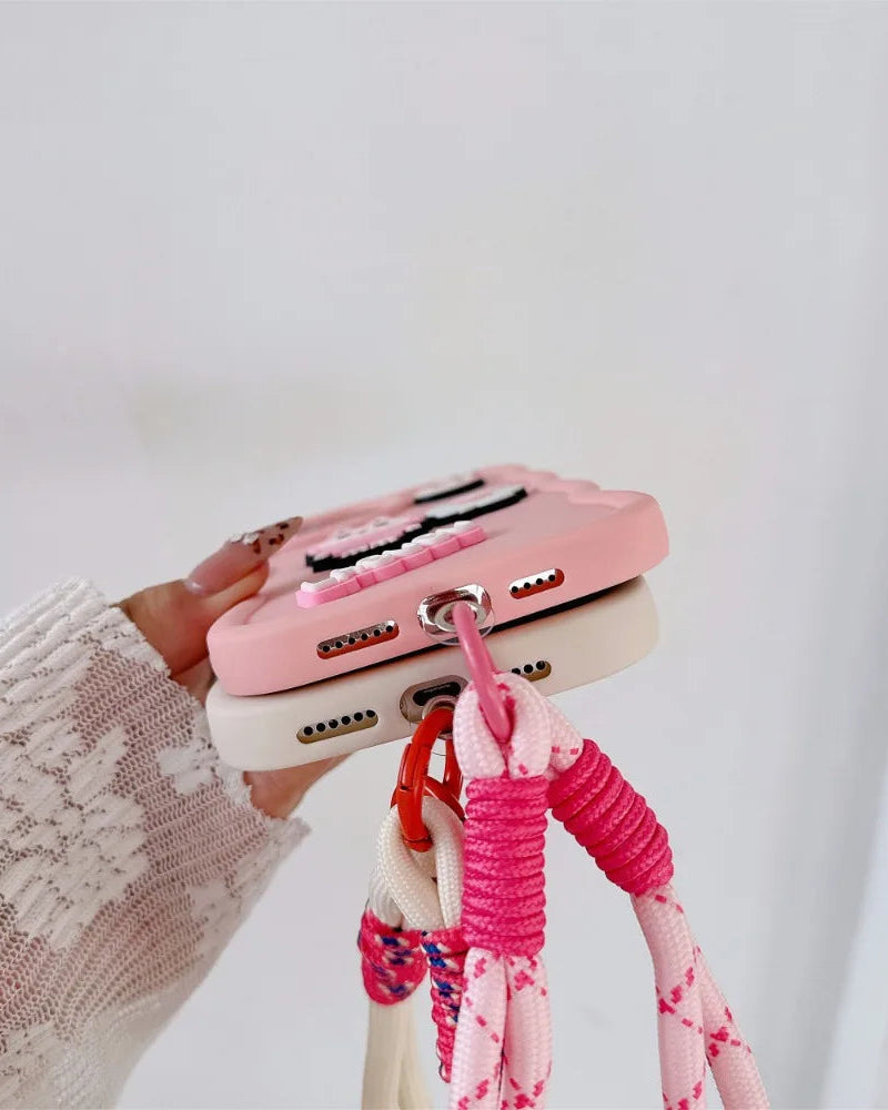 Labubu Cartoon Case with Strap – Soft & Anti-Slip Protection
