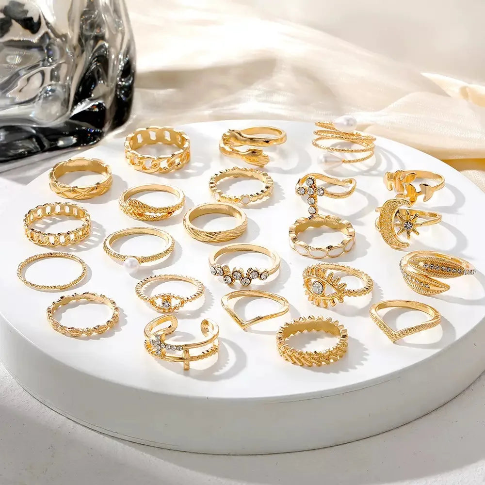 Trendy 22-piece ring set
