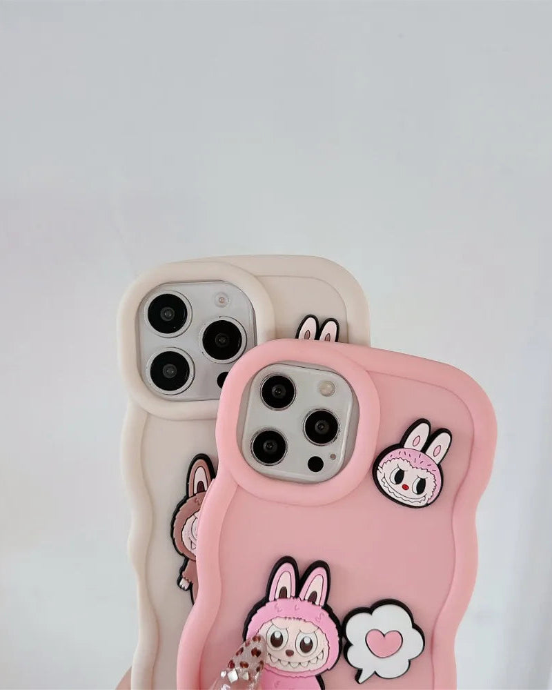 Labubu Cartoon Case with Strap – Soft & Anti-Slip Protection
