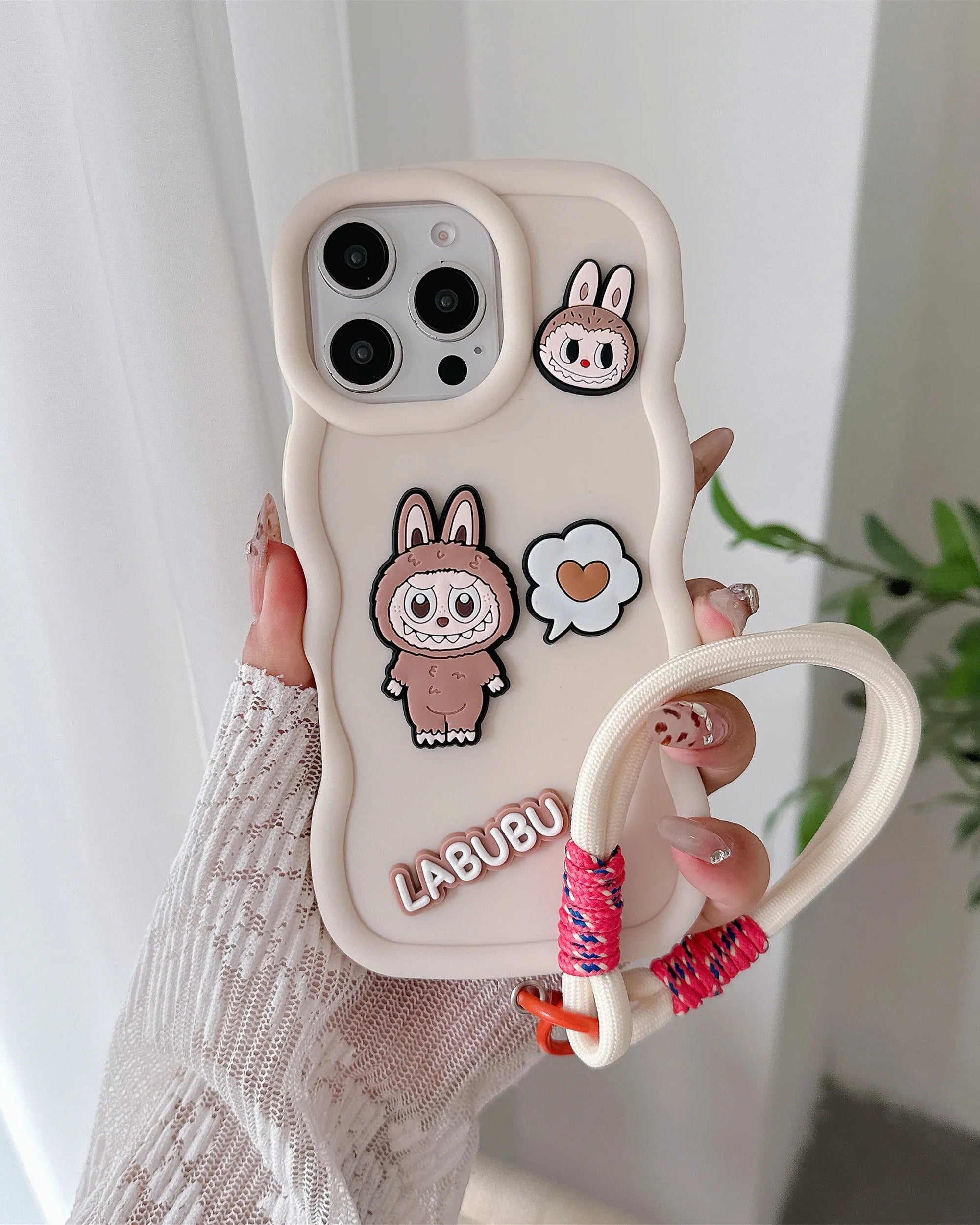 Labubu Cartoon Case with Strap – Soft & Anti-Slip Protection