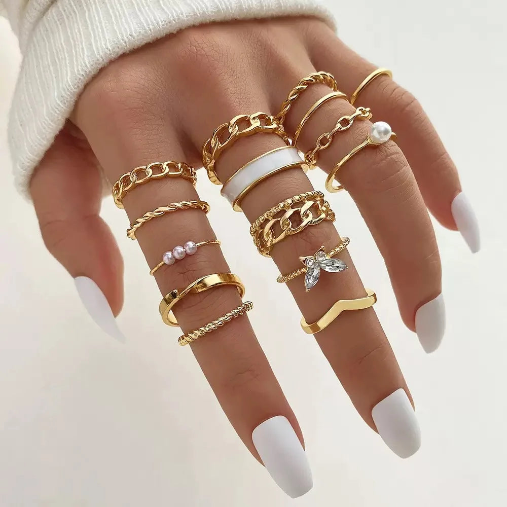 Trendy 22-piece ring set