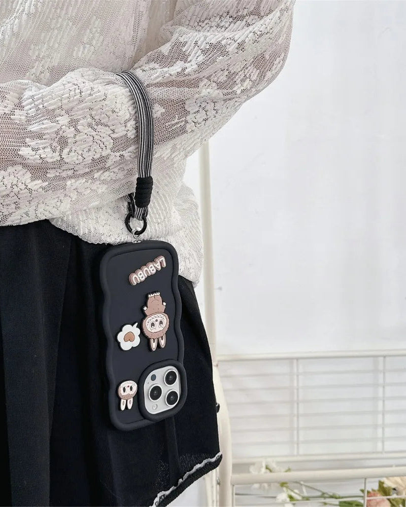 Labubu Cartoon Case with Strap – Soft & Anti-Slip Protection