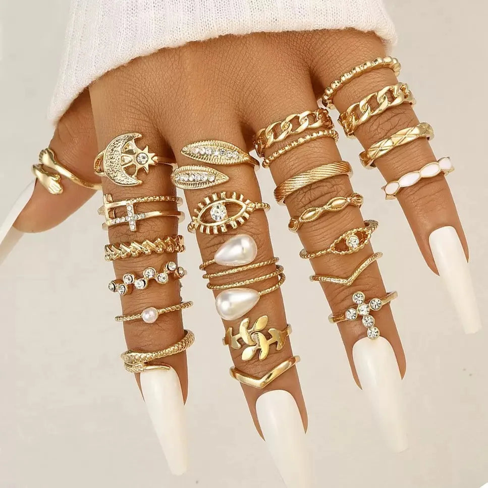 Trendy 22-piece ring set