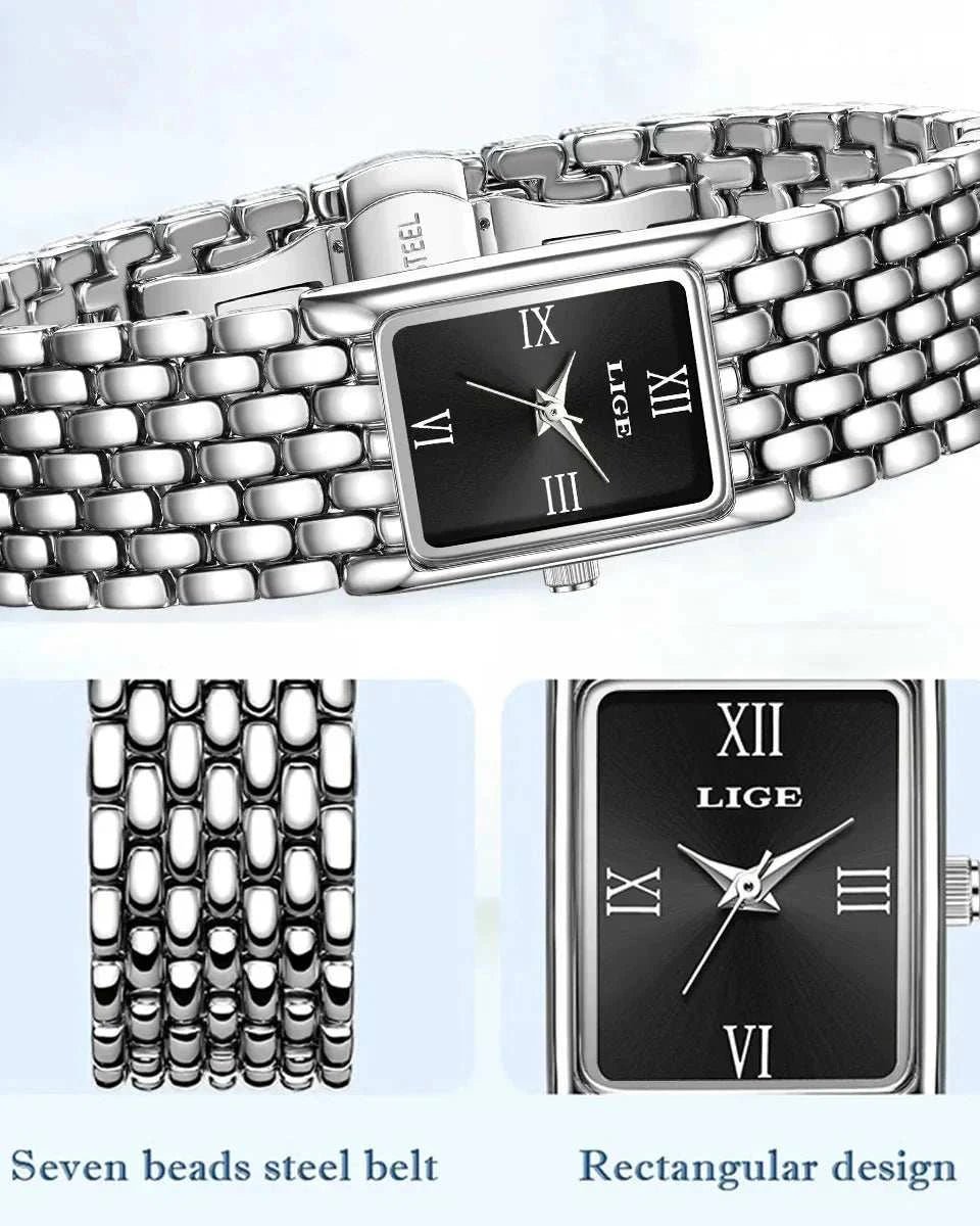 Women’s watch - Black Square Bracelet Watch Dial Shape | Novaïa