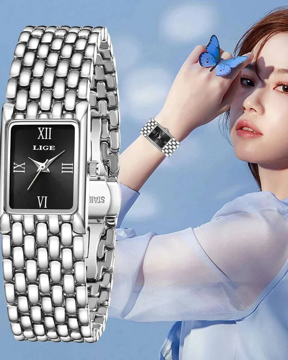 Women’s watch - Black Square Bracelet Watch Dial Shape | Novaïa